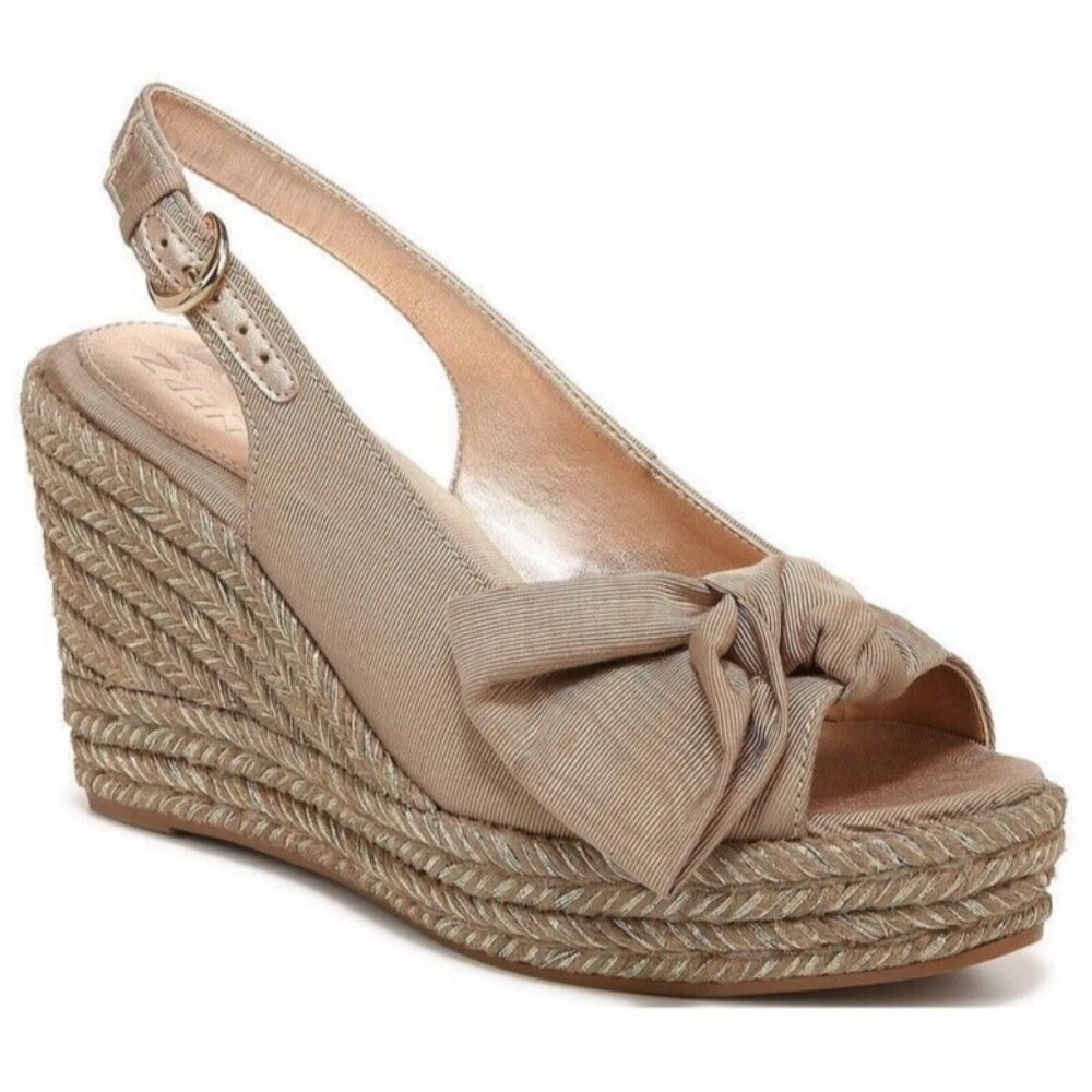 Naturalizer Size 10 Womens Bettina Peep-Toe Slingback Espadrille Wedge Sandals